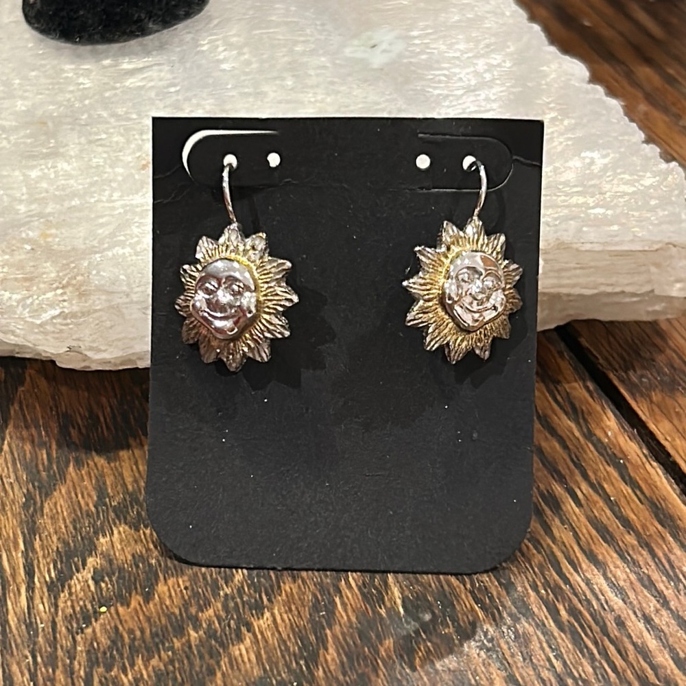 Sterling Silver Sun Earrings